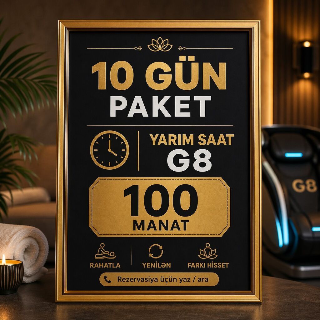 G8 masaj kreslosu 10 günlük paket
