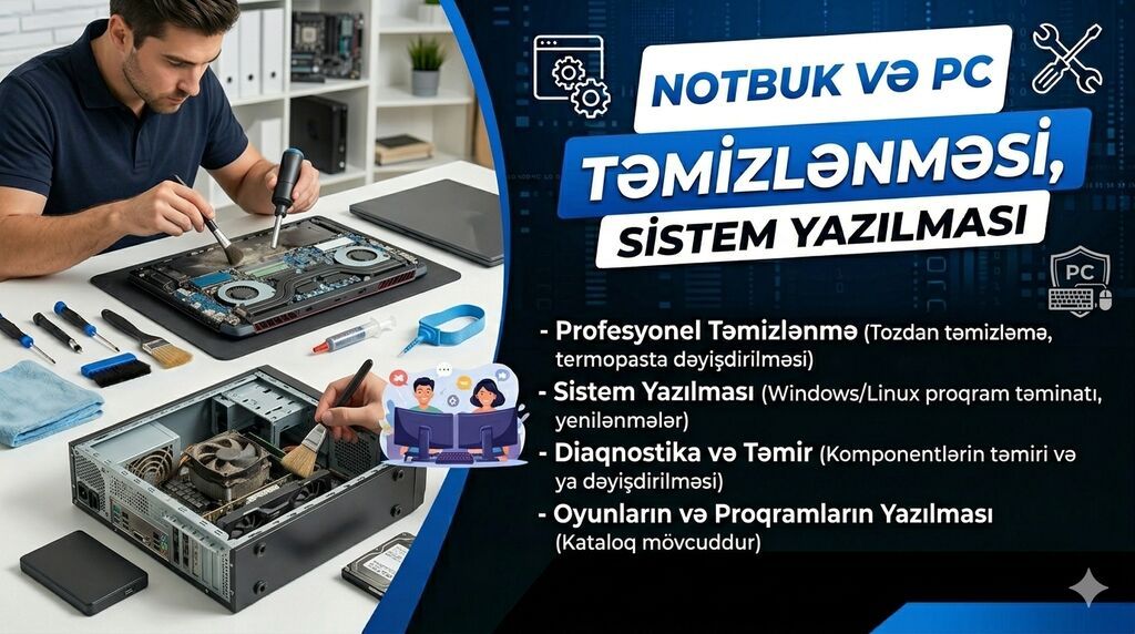 Notbuk və PC təmir xidməti - 2