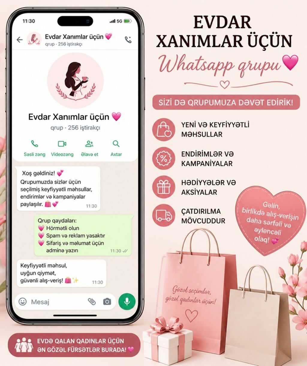 Evdar Xanımlar üçün WhatsApp qrupu